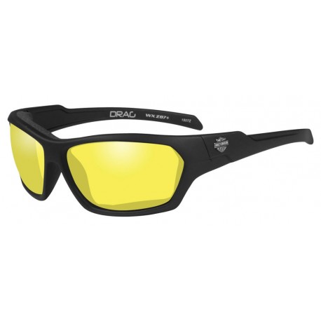 GAFAS DE SOL H-D DRAG GASKET, YELLOW LENS / BLACK FRAMES