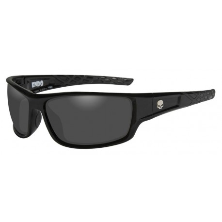 H-D MEN'S ENDO WILLIE G SKULL SUNGLASSES, GRAY LENS / BLACK