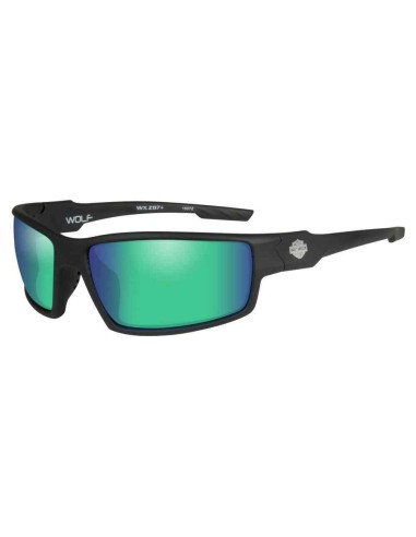 GAFAS DE SOL H-D MEN'S WOLF BAR & SHIELD, GREEN MIRROR LENSES