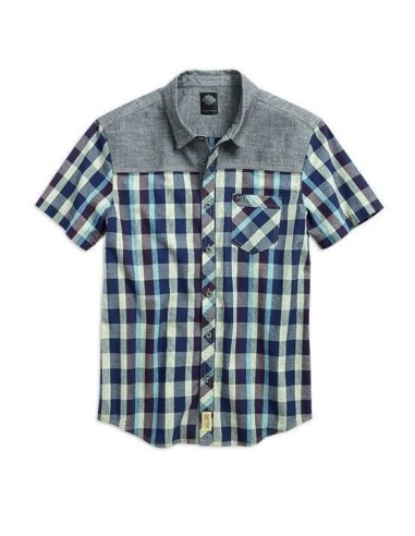 CAMISA CONTRAST YOKE MANGA CORTA BOLSILLO