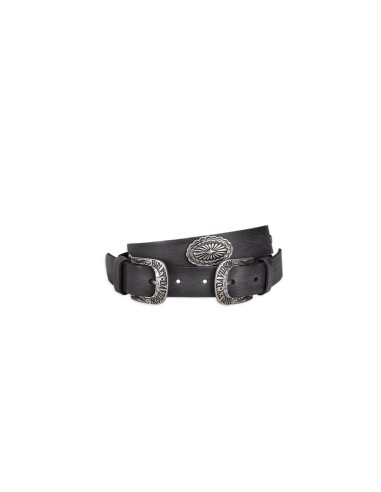 Double Buckle Leather Belt