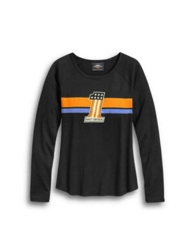 HARLEY-DAVIDSON WOMEN'S 1 STRIPED LONG SLEEVE TEE