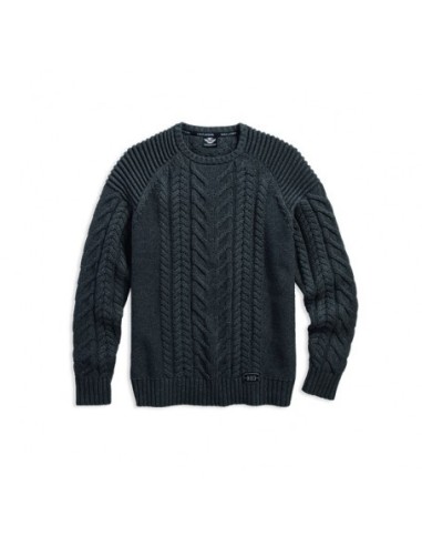 SWEATER-CABLE KNIT,HVY WGHT,GR BY HARLEY DAVIDSON