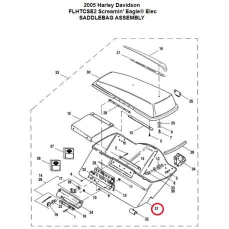 90654-05BSH S/BAG BTM ASY,FLHTCSE2,LH,TWO