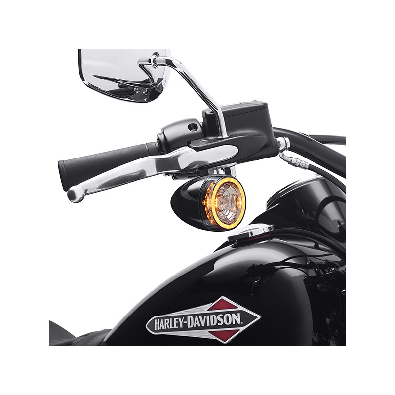 FRONT SIGNATURE LED TURN SIGNAL INSERT - AMBER/AMBER - SMOKED LENS