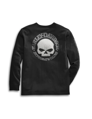 CAMISETA MANGA LARGA H-D SKULL  - Negra