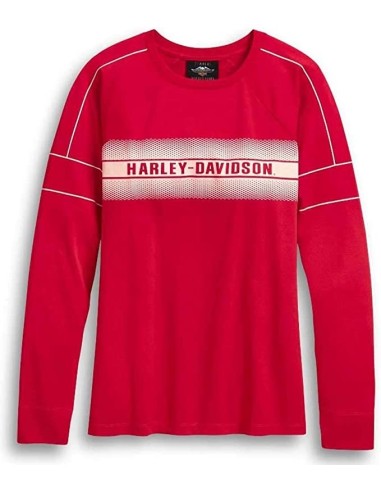 HARLEY DAVIDSON TEE-KNIT,RED, WOMEN