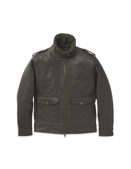 MEN'S AUER SHERPA COLLAR LEATHER JACKET  BY HARLEY DAVIDSON