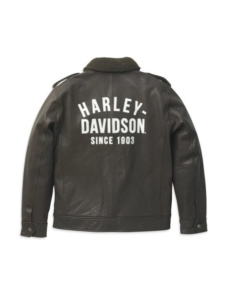 97015-22VM CHAQUETA HARLEY DAVIDSON PIEL  AUER SHERPA COLLAR
