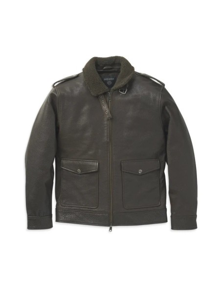 97015-22VM CHAQUETA HARLEY DAVIDSON PIEL  AUER SHERPA COLLAR