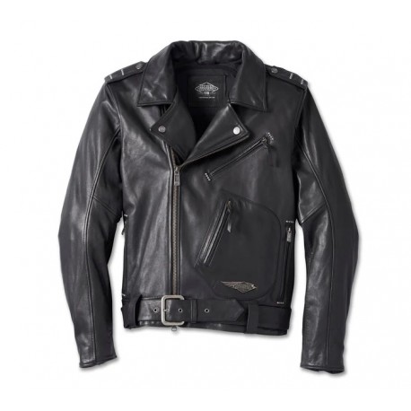 97023-23EM CHAQUETA CUERO HARLEY DAVIDSON CYCLE CHAMP 120 ANIVERSARIO