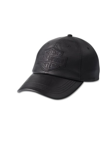 HARLEY DAVIDSON BAR & SHIELD LEATHER BASEBALL CAP