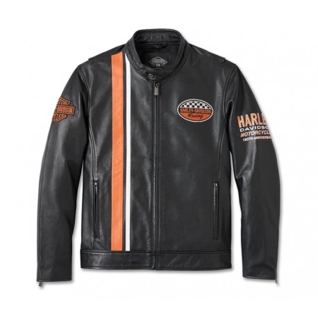 97051-23VM CHAQUETA CUERO HARLEY DAVIDSON 120TH ANIVERSARIO PARA HOMBRE