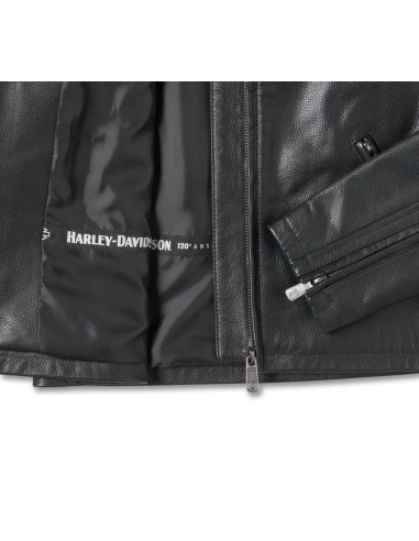 WOMEN'S LEATHER JACKET HARLEY DAVIDSON CAFE RACER 120TH ANNIVERSARY
