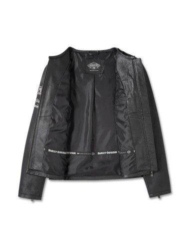 WOMEN'S LEATHER JACKET HARLEY DAVIDSON CAFE RACER 120TH ANNIVERSARY