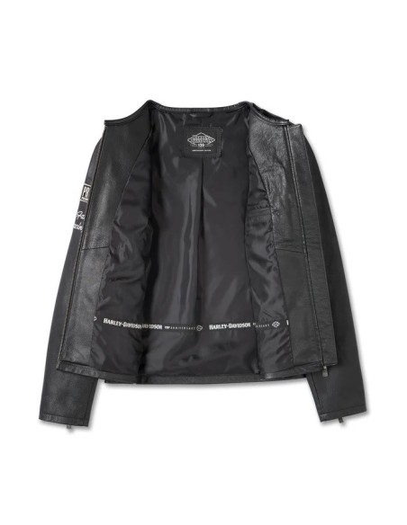 97052-23VW CHAQUETA CUERO MUJER HARLEY DAVIDSON CAFE RACER  120TH ANIVERSARIO