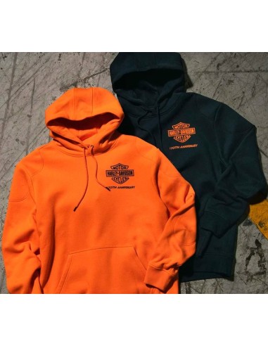 SUDADERA HOMBRE HARLEY DAVIDSON NARANJA 120TH ANIVERSARIO