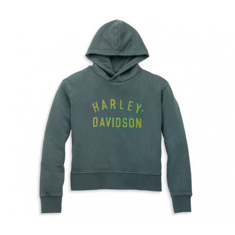 Harley Davidson Women's Racer Font Crossover Neck Hoodie