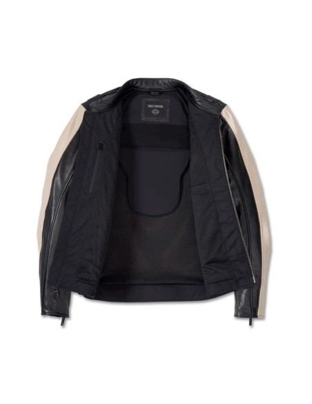 Chaqueta Harley Davidson Enduro Screamin' Eagle Leather para hombre-negra