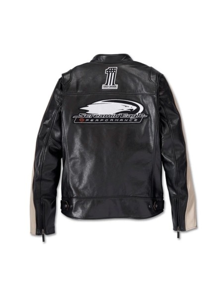 Chaqueta Harley Davidson Enduro Screamin' Eagle Leather para hombre-negra