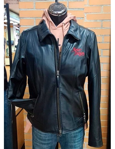 97000-10VW CHAQUETA MUJER CUERO HARLEY DAVIDSON BLAZING ROSE