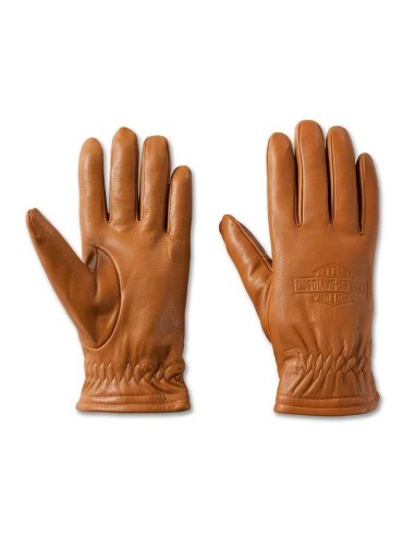 Guantes Harley Davidson de cuero Full Speed ​​para hombre - Cuero marrón