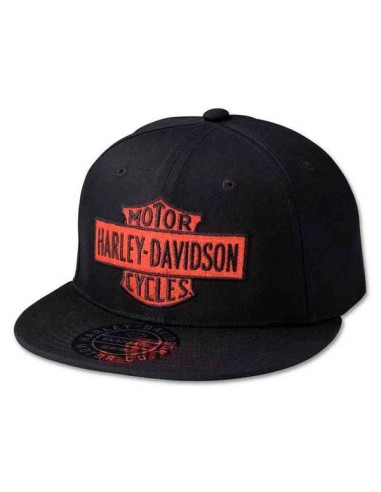 Harley-Davidson Gorra snapback con barra y escudo naranja de hombre