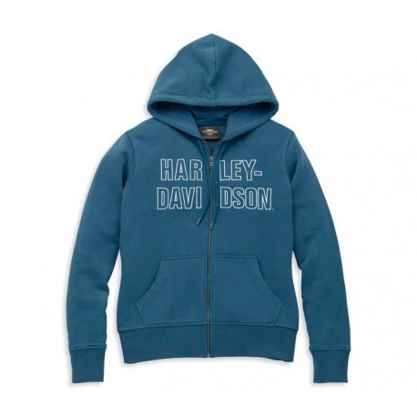 Sudadera Harley Davidson con capucha bordada para mujer