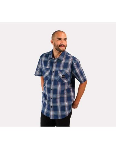 Camisa Harley Davidson de popelina a cuadros para hombre- Azul