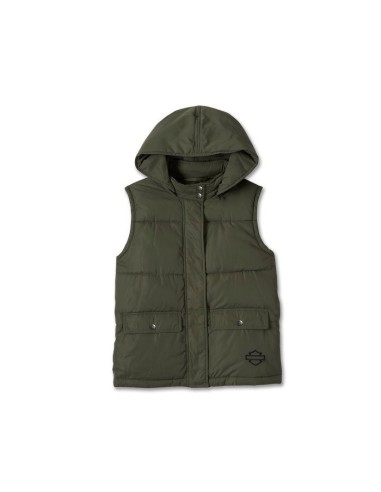 Women's Bar & Shield Quilted Vest - Grape Leaf