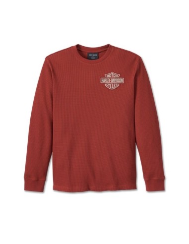 Harley Davidson Men's Bar & Shield 3D Long Sleeve Tee - Russet Brown