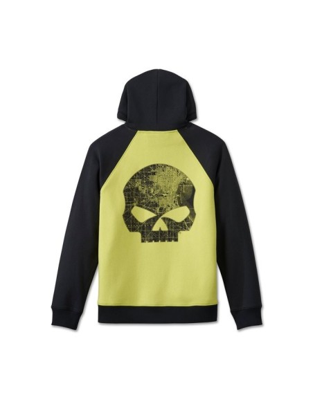 Sudadera Harley Davidson con capucha Willie G Skull para hombre - Lima salvaje