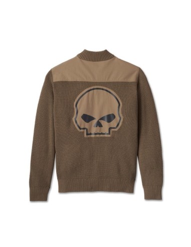 Suéter Harley Davidson Willie G Skull para hombre - Gris piedra