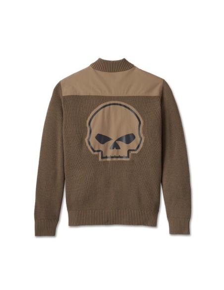 Suéter Harley Davidson Willie G Skull para hombre - Gris piedra