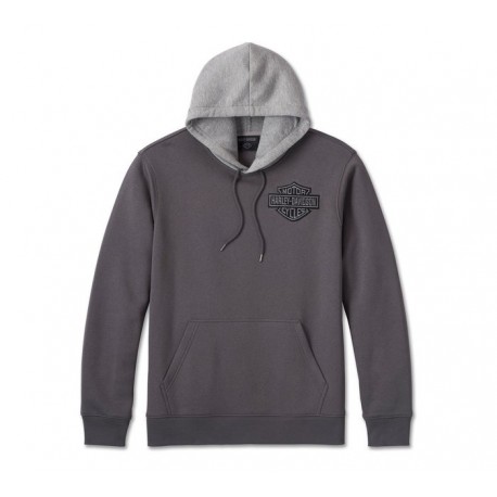 Harley Davidson Men's Flying Eagle Hoodie - Blackened Pearl