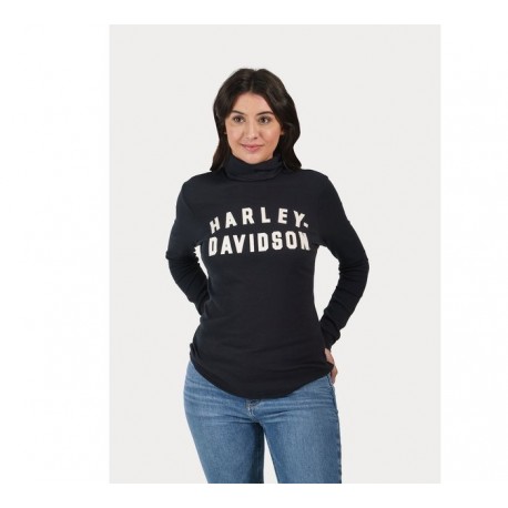 Camiseta Harley Davidson Milwaukee Rib Turtleneck para mujer - Black Beauty