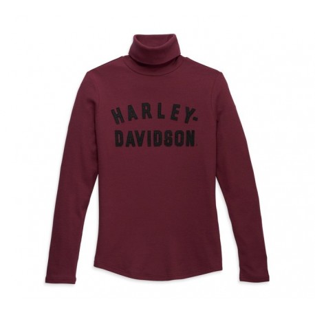 Harley Davidson Women's Milwaukee Rib Turtleneck - Tawny Port