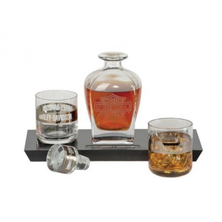 Harley-Davidson "Engraved Bar & Shield Logo" Decanter Set