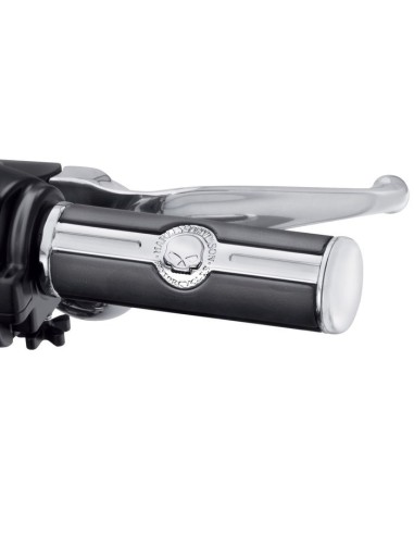 HARLEY DAVIDSON WILLIE G SKULL GRIPS CHROME AND BLACK