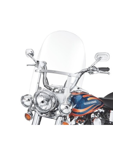 DETACHABLE KING-SIZE H-D WINDSHIELD FOR FL SOFTAIL MODELS - 23". CLEAR, POLISHED UPRIGHTS