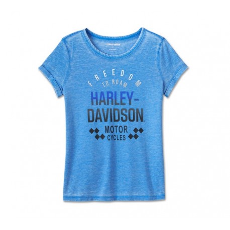 CAMISETA HARLEY DAVIDSON RACING GRAPHIC TEE AZUL PARA MUJER