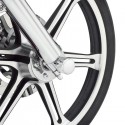 43061-04 TAPAS DEL EJE DELANTERO CROMADAS ESTILO BILLET FUNDIDA HARLEY DAVIDSON DYNA, SOFTAIL Y TOURING