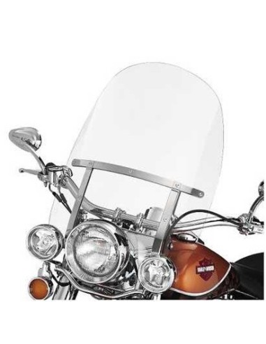 Parabrisas Harley Davidson King-Size Detachable Transparente con Soportes Pulidos FL Softail (Transparente de 18")