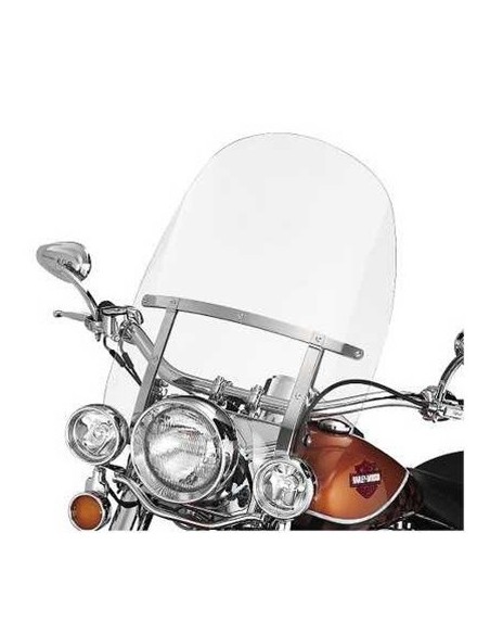Parabrisas Harley Davidson King-Size Detachable Transparente con Soportes Pulidos FL Softail (Transparente de 18")