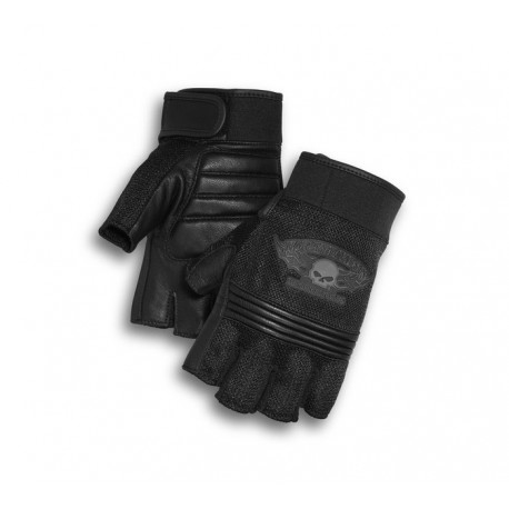 GLOVE-F/L,WINGED SKULL,BLK