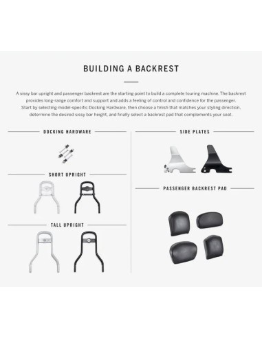 Respaldo Completo Desmontable de una pieza negro