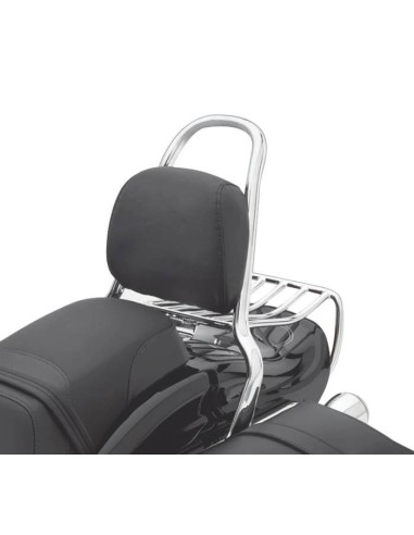 Black passenger backrest pad for Harley Davidson