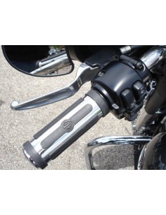 PUÑOS HARLEY DAVIDSON CHROME AND RUBBER CORTOS (DYNA 96, SOFTAIL96-15 Y TOURING 96-07)