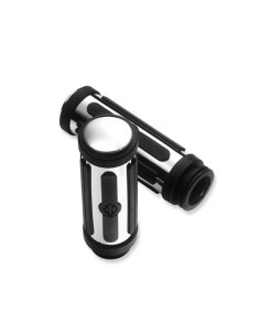PUÑOS HARLEY DAVIDSON CHROME AND RUBBER CORTOS (DYNA 96, SOFTAIL96-15 Y TOURING 96-07) 2