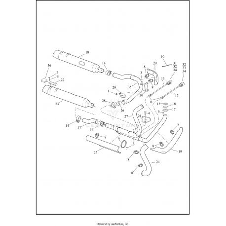 Silencioso original izquierdo Tri Glide 14-16
